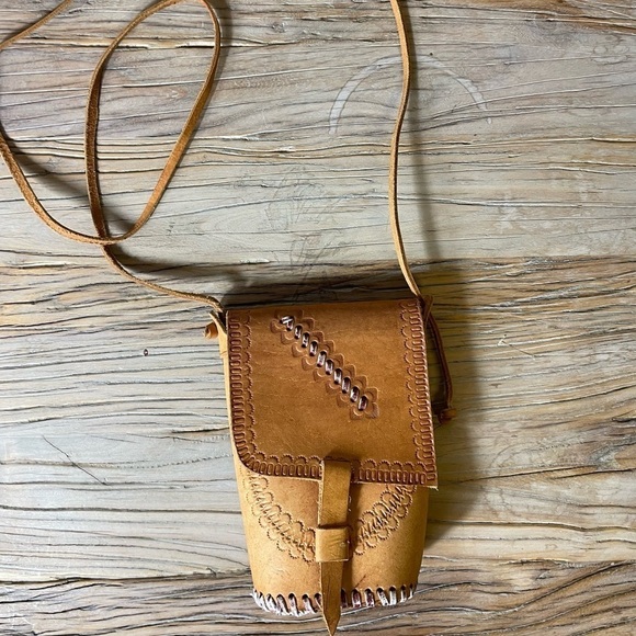 Tooled Leather Embossed Cross-Body Bag - Picture 1 of 9